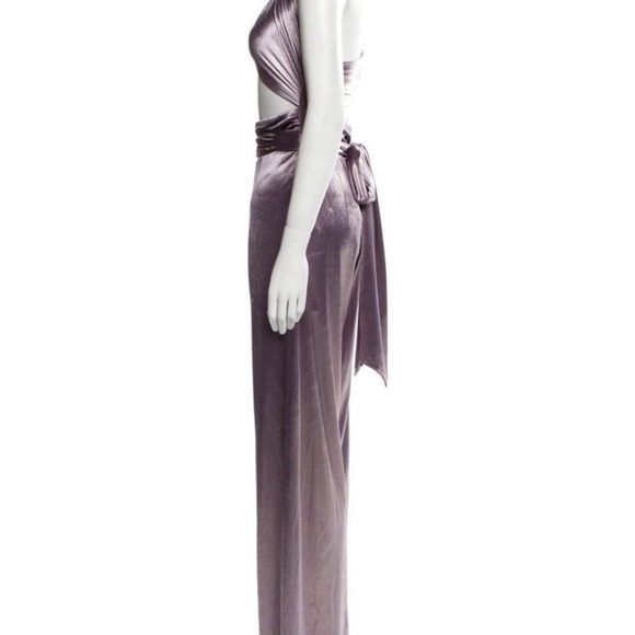 Bronx and Banco NWT Lilac Velvet Jumpsuit size XS - Picture 3 of 12